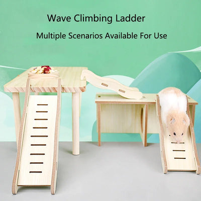 Hamster Ladder Natural Wooden Hamster Climbing Toy Small Pet Toys for Hamster Squirrel Guinea Pig Rat Small Animals Accessories