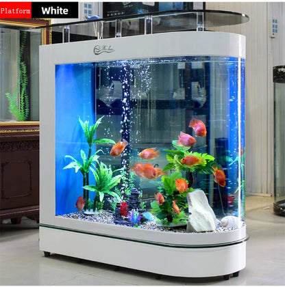 Small and medium-sized ultra-white glass hot bending tank bullet large screen ecological goldfish tank aquarium