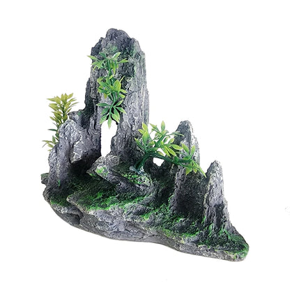 Resin Aquarium Rockery Mountain Decoration Artificial View Rock Cave Stone Tree Fish Tank Ornament Pet Supplies Home Decor New