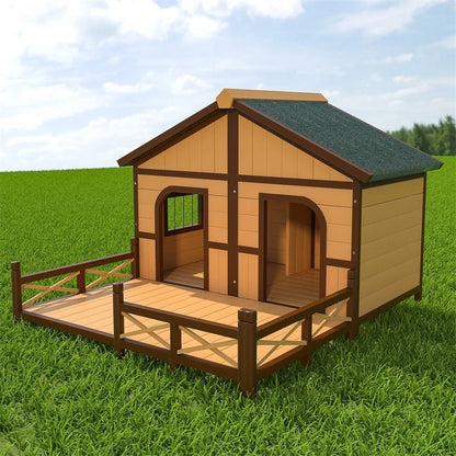 Solid wood dog house outdoor rainproof outdoor courtyard pet general   house large dog wooden dog cage wholesale