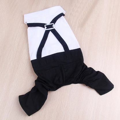 Stylish Dog Tuxedo Suit Dog Prince Wedding Shirt Costume Formal Tuxedo with Bowtie Puppy Clothes Dog Jumpsuit for Small Dogs