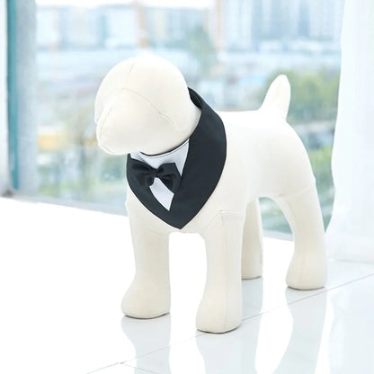 Pet Bow Tie Dog Collar Tuxedo Bandana Adjustable Formal Puppy Triangular Neck Wear for Wedding Birthday Dress-up Cosplay Party