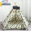 Pet Teepee Tent for Cats and Dogs Portable Removable Washable Dog House Indoor Puppies House with Cushion and Blackboard Cat Bed