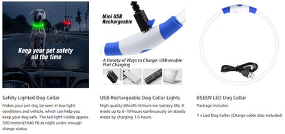 4 Modes Dog Luminou Charge Collar Led Usb Cat Silicone Colorful Collar Detachable Night Glow Pet Loss Prevention Dog Accessories