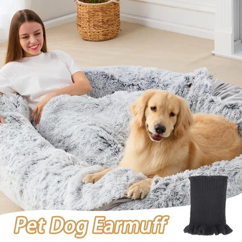 Winter Dog Scarf Ear Protector Knitted Dog Snoods Pet Scarf Noise Ear Protection Comfortable Calming High Elasticity Pet