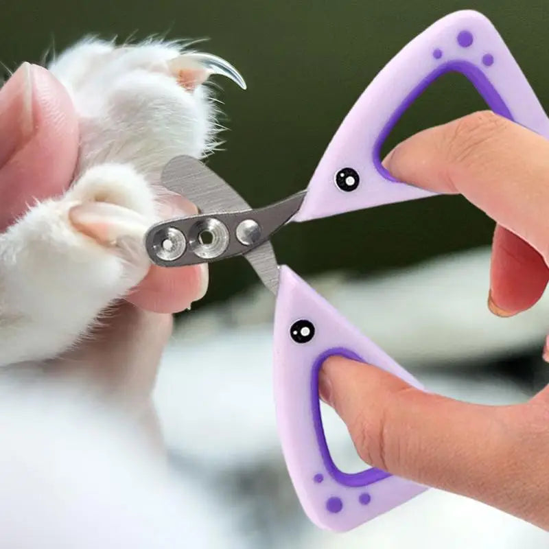 Cat Nail Trimmer Pet Nail Clippers For Small Animals Sharp & Safe Stainless-Steel Circular Cut Hole Design Grooming Tool For