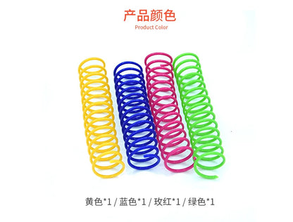 4Pcs/Bag Extended Cat Color Plastic Spring Pet Cat Toys Interactive Pet Products for Cats Pet Cat Supplies