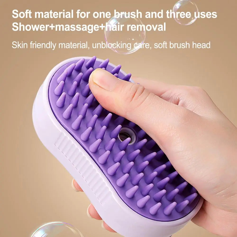 Pet Steamer Brush USB Rechargeable Cat Steamy Brush Dogs Cats Pet Hair Removal Self-Cleaning Comb for Long and Short Hair