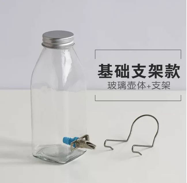Glass Fine Needle Striker Water Bottle Anti-bite Chinchilla SquirrelTwig Rat Hedgehog Glider Hamster Water Feeder Dispenser