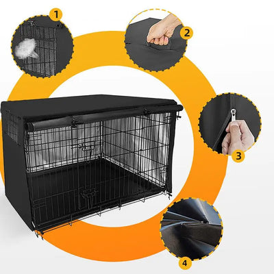 Kennel Covers Outdoor Dog Kennel Cover For Metal Dog Crates Kennel Covers Mesh Window With Flap Can Adjust Visibility And