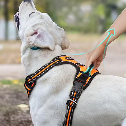 Pet Dog Harness for Medium Large Dogs, Adjustable Reflective No-Choke Padded Pet Vest Harness with  Front Clip Control Handle