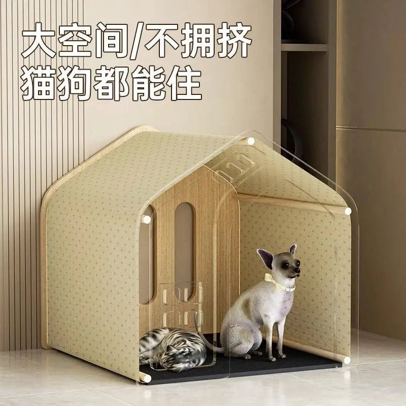 Solid wood cat nest Four seasons universal kennel Winter warm cat house dog house pet dog villa outdoor wooden house indoor