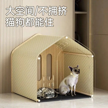 Solid wood cat nest Four seasons universal kennel Winter warm cat house dog house pet dog villa outdoor wooden house indoor