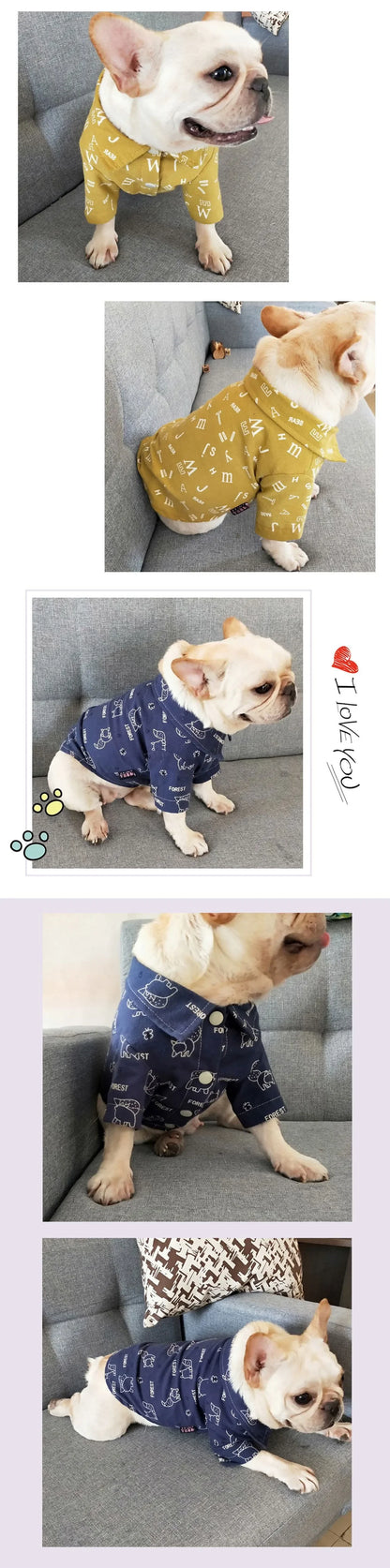 Casual Pet Dog Cotton T-Shirt Pets Fashion Letter Print Clothes For Small Medium Dog Cat French Bulldog Chihuahua Teddy Clothing