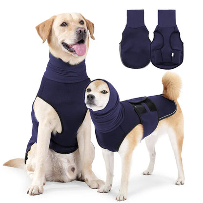 Dog Relief Calming Vest Dog Anti Anxiety Jacket Reflective Turtleneck Coat with Hood Small Medium Large Dogs Clothes