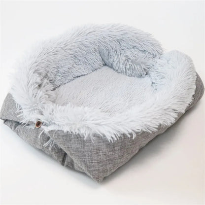 Dual-purpose Plush Cozy Cat Bed