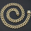 15MM Bling Jewelry Diamond Luxury Dog Chain Collar Cuban Gold Chains for Dogs and Cats Necklace