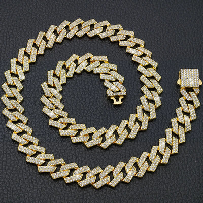 15MM Bling Jewelry Diamond Luxury Dog Chain Collar Cuban Gold Chains for Dogs and Cats Necklace