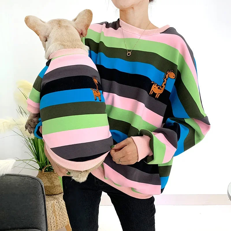 Parent-child Wear Pet Clothes  Puppy Clothes  Dog Costume  Dog Clothes for Small Dogs Printing Autumn and Winter
