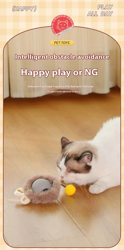 New Smart Cat Dog Toys Automatic Rolling Ball Fake Tail Rechargeable Electric Cat Bite Resistant Interactive Toy Pet Products