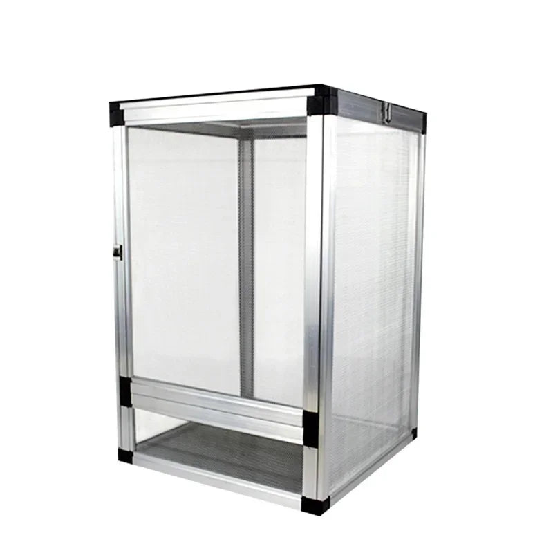 Reptile Detachable Habitat Tank Terrarium Transparent Aluminium Air Screen Cage Front Opening Door Full View Lizard Chameleon