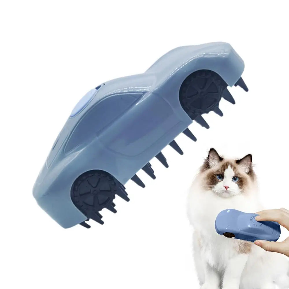 Cat Steam Brush 3 in 1 Car Shape One-Button Spray Cat Grooming Brush with Steam Dog Brushes for Removing Tangled and Loose Hair
