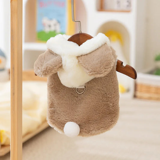 Dog Fleece Coat Cute Bear Winter Dog Jacket Outdoor Warm Clothes for Small Dogs Chihuahua French Bulldog Bichon Thicken Apparels
