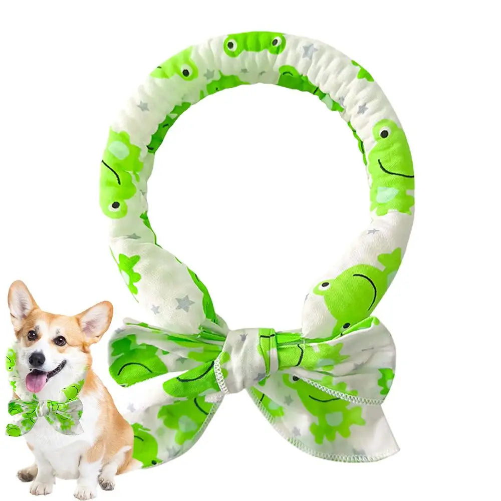 Pet Cooling Collar Bow Tie Dogs Cats Instant Cooling Neck Waring Reusable Instant Cooling Bandanas Dog Cooling Neck Wraps