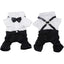 Stylish Dog Tuxedo Suit Dog Prince Wedding Shirt Costume Formal Tuxedo with Bowtie Puppy Clothes Dog Jumpsuit for Small Dogs