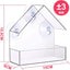 Acrylic Bird Feeder Clear Window Outside Hanging Bird Feeder House with Suction Cup for Garden Outdoor Backyard Wildlife Birding