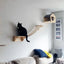 1 Piece Wall Mounted Wooden Cat House Cat Bridge Cat Hammock Hanging Bed with Jumping Platform for Kitten Perch and Rest
