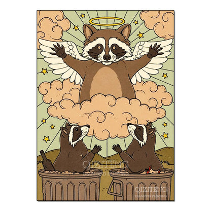 Tarot Cards Cat 5D Diamond Painting Cute Raccoon Full Diamond Cross Stitch Cartoon Animal Embroidery Mosaic Art Home Decoration