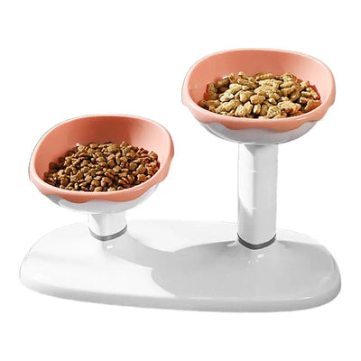 Cat Dishes For Food And Water Height Adjustable Pets Water And Food Bowl Set Large Capacity Cat Food Feeder And Waterer Set For
