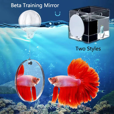 Acrylic Aquarium Betta Mirror Fish Tank Floating Round Mirror For Fish Betta Flowerhorn Cichlid Training 4cm/5cm/6cm/7cm/8cm/9cm