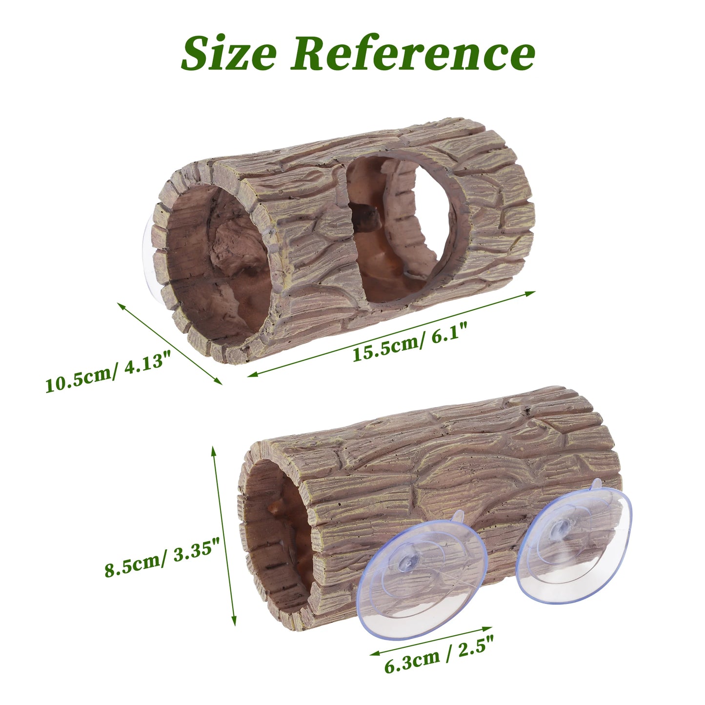 UXCELL Pets Reptile Hide Cave Habitat Shelter Resin Tree Reptile Artificial Woods with 2pcs Suction Cup Habitat Decoration