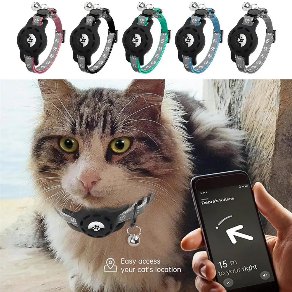 Reflective Cat Collar Pet Cat Adjustable Vest Anti-Lost Safety Release Buckle Cat Neck Waring  with Removable Bell for Camping
