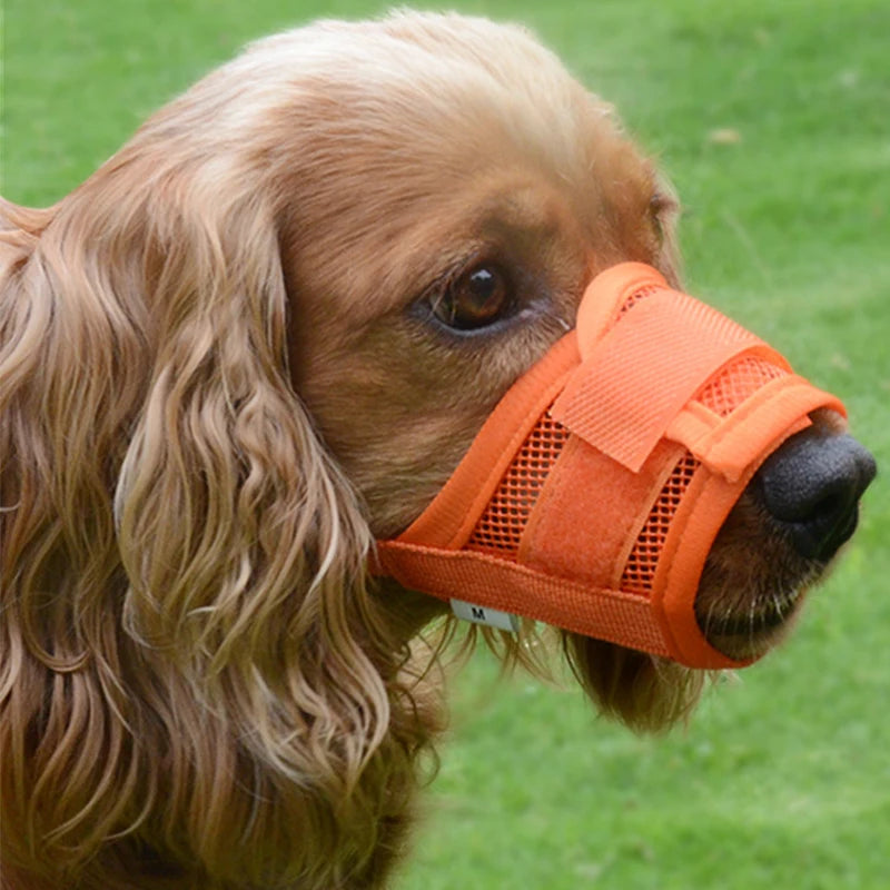 Nylon Mesh Breathable Dog Mouth Cover Quick Fit Dog Muzzle with Adjustable Straps Pet Mouth Cover Prevent Biting Dog Accessories