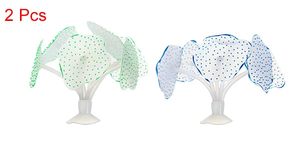 UXCELL Aquarium Artificial Coral Ornament Accessories Decorative Glowing Fish Tank Decor with Sucker Undersea Water Plants