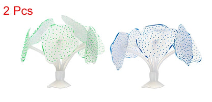 UXCELL Aquarium Artificial Coral Ornament Accessories Decorative Glowing Fish Tank Decor with Sucker Undersea Water Plants