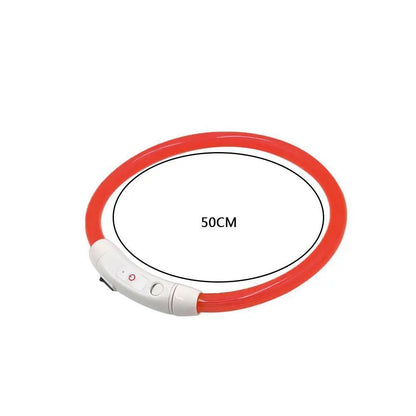 50cm LED Luminous Dog Collar Waterproof And Dustproof Visual Night Dog Walking To Prevent Lost Creative Color Dog Sub-sign Light