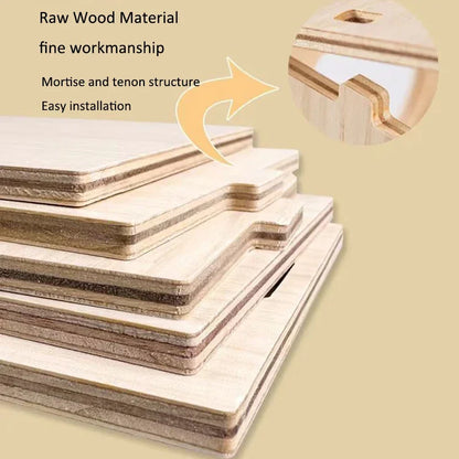 Smooth Hamster Hideaway Wooden Hamster House with Climbing Ladder Small Pet Castle Arch Bridge for Dwarf Mice Gerbils Small Pets