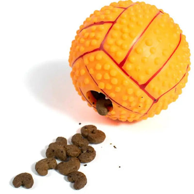 Dog Training Ball Toy Squeaky Treat Ball Interactive Pet Toys Ball Feeder Pet Stimulation Toy Bite-Resistant Puppy Toys