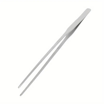 18.9in Stainless Steel Tweezers Fish Tank Aquatic Plants Aqaurium Tool Water Plant Curved Pliers Birds Reptile Feeding Tongs