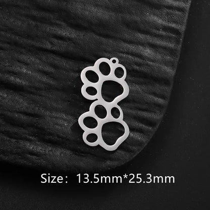 5pcs/Lot Stainless Steel Charm Paws Cat Claws Cute Animals Sliver Gold Color Charm Pendant For DIY Bracelet Jewelry Findings