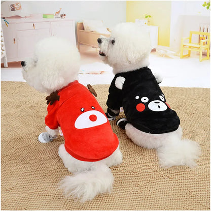 XS-XL Cute Winter Small Dog Cat Warm Vest Fleece Cartoon Printed Puppy Pet Cat Dog Clothes for Small Medium Dog Hoodie Chihuahua