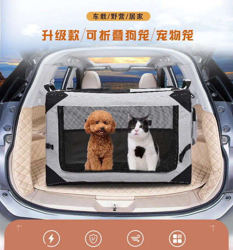 Car cage out portable folding cage dog  nest tent medium large dog golden retriever teddy pet box