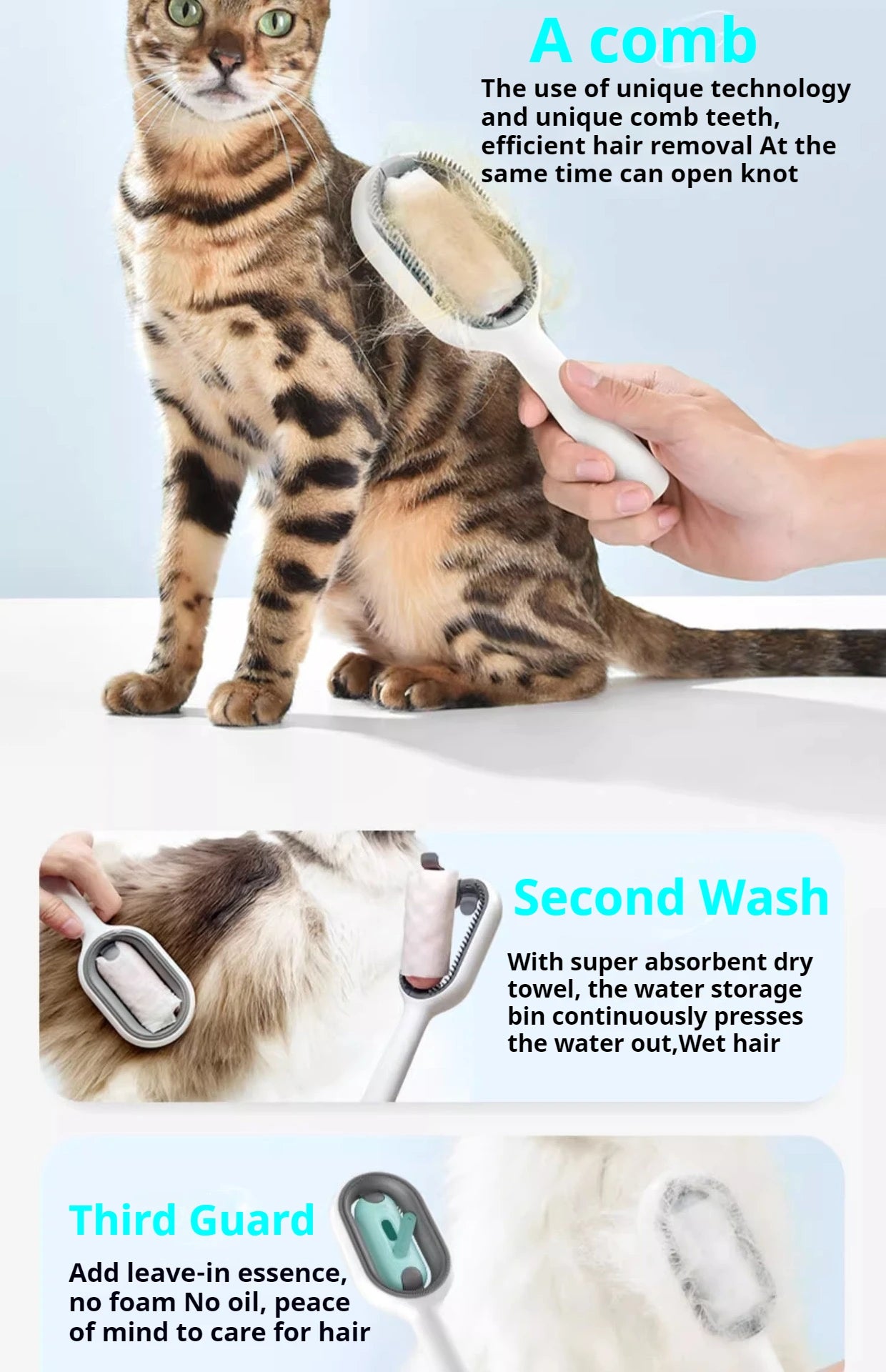 Cats Hair Brushes Grooming Massage Comb Pet Double Sided Hair Remover Brush Dog and Cat Home Accessory cats products for pets