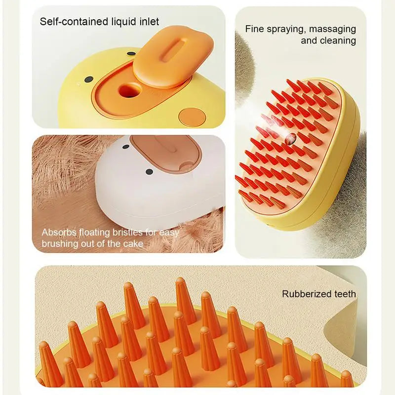 Cat Water Brush 3 In 1 Silicone Cat Shedding Brush Cat Massage Brush For Cats Dogs Puppy Cat Cleaning Steam Comb Pet Hair Remove