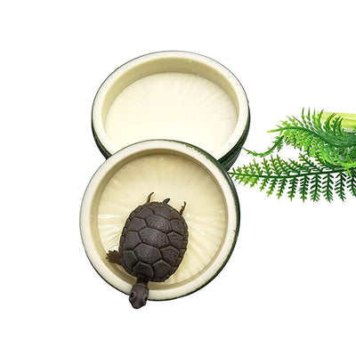 Pet Reptile Feeder Bowl Resin Aquarium Basin Food Water Pot Reptile Turtle Tortoise Scorpion Lizard Crabs Simulated Bamboo Knots