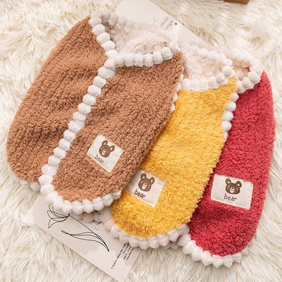 Winter Warm Clothes Cardigan Pet Dog Coat Fleece Jacket Chihuahua Bichon Clothing Puppy Vest Girls Dog Costume for Small Dogs